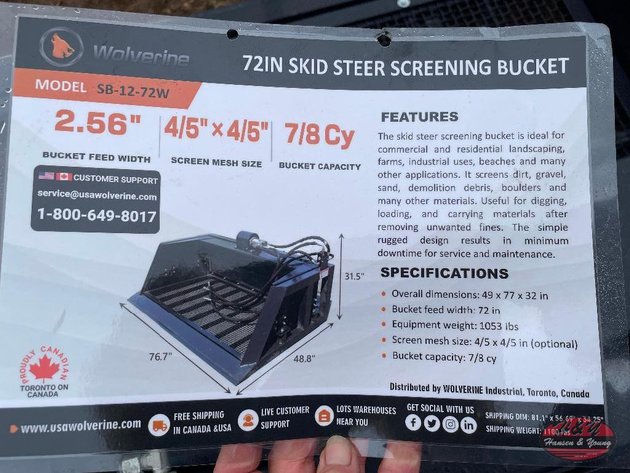 Image for Skidsteer 72'' Screening Bucket