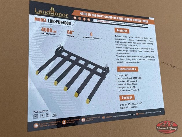 Image for 4,000lbs Clamp-On Pallet Forks Bucket Forks
