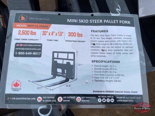 Image for Mini Skidsteer Pallet Fork - To Fit MINI Skidsteer Loader