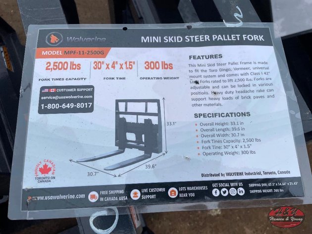 Image for Mini Skidsteer Pallet Fork - To Fit MINI Skidsteer Loader