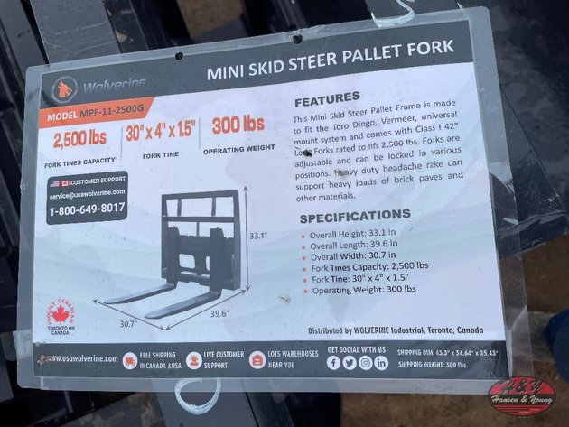 Image for Mini Skidsteer Pallet Fork - To Fit MINI Skidsteer Loader