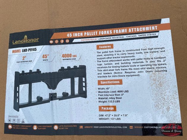 Image for 45'' Pallet Fork Frame Attachment