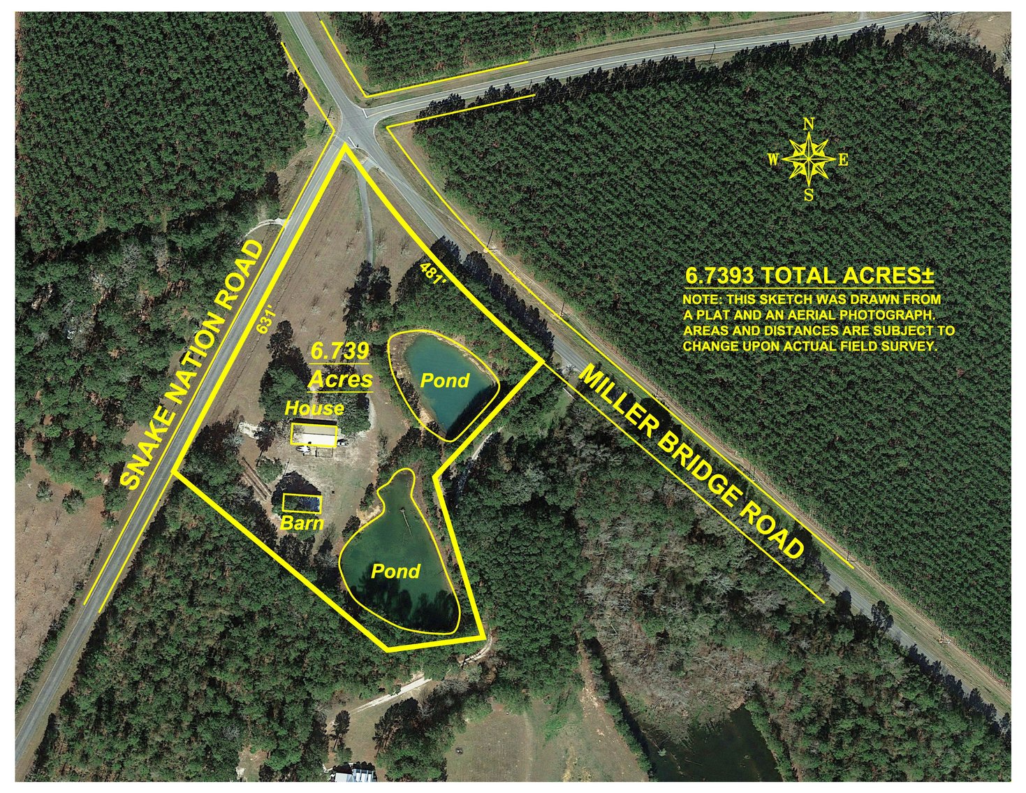 Image for 6.74+/- Acres and Home on Miller Bridge Road, Northern Lowndes County