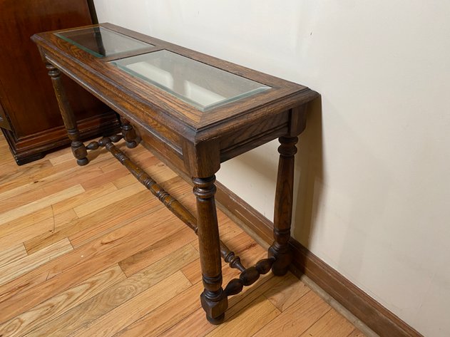 Image for Antique Oak Jacobean-Style Console Table