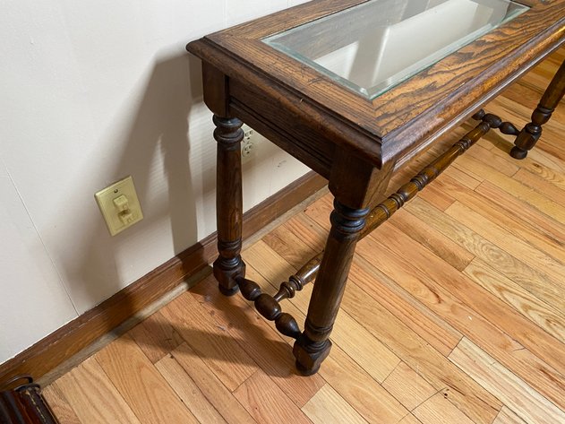 Image for Antique Oak Jacobean-Style Console Table