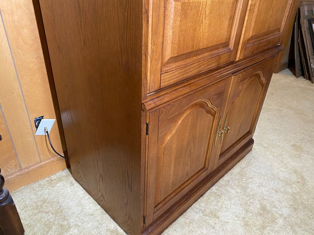 Image for Oak-Finished Entertainment Center