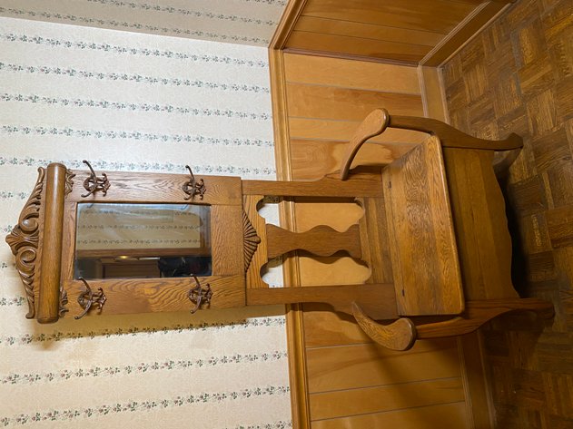 Image for Antique Oak Hall Tree