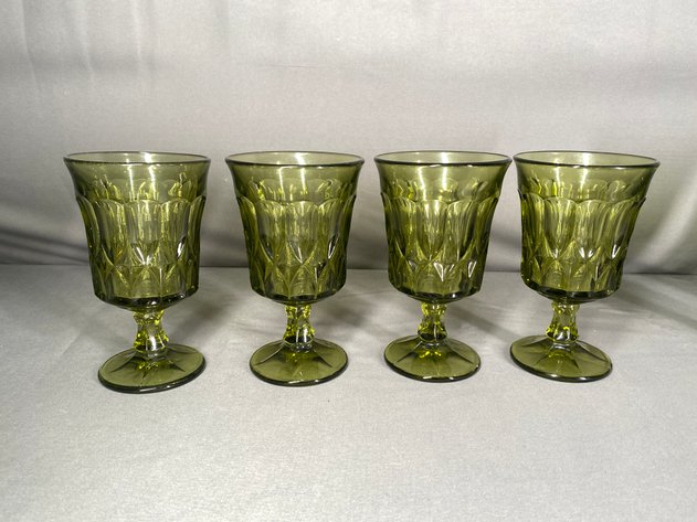 Image for (9) Noritake Perspective Green Iced Tea Glass Goblets