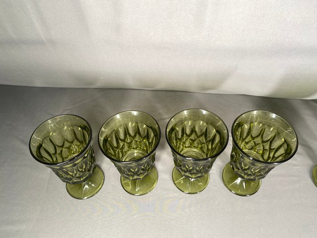 Image for (9) Noritake Perspective Green Iced Tea Glass Goblets