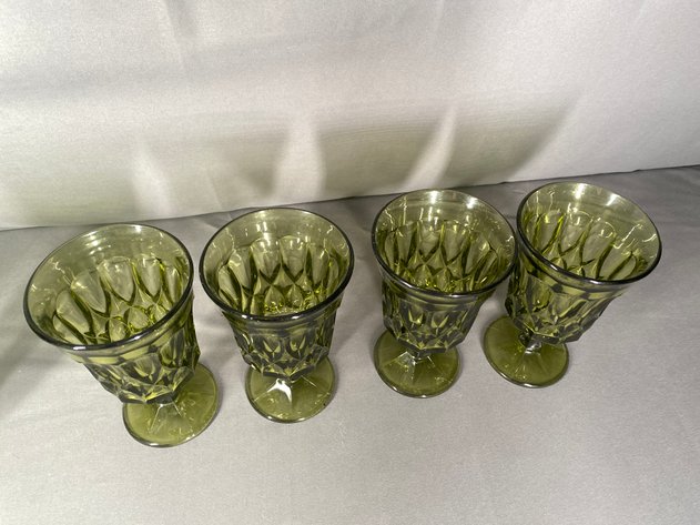 Image for (9) Noritake Perspective Green Iced Tea Glass Goblets