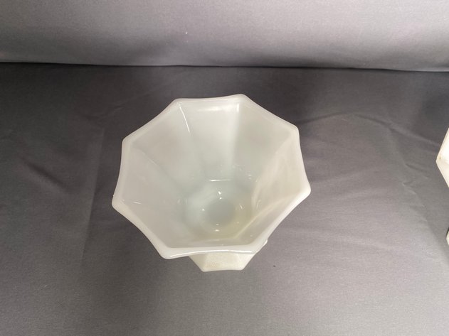 Image for (3) Vintage Anchor Hocking Milk Glass Grape Leaf/Harvest Grape Pattern