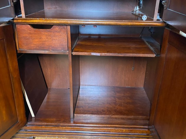 Image for Cherry-Finished Traditional-Styled Entertainment Center