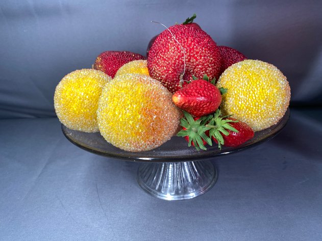 Image for (7+) Glass Vases, Cake Plate, Crystalized Fruit