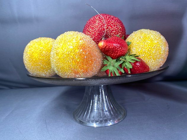 Image for (7+) Glass Vases, Cake Plate, Crystalized Fruit