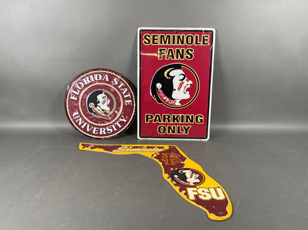 Image for (3) Florida State University Seminoles Metal & Plastic Signs