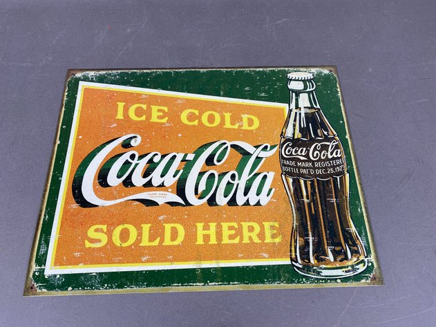 Image for (4) Coca-Cola Tin Reproduction Metal Advertising Signs