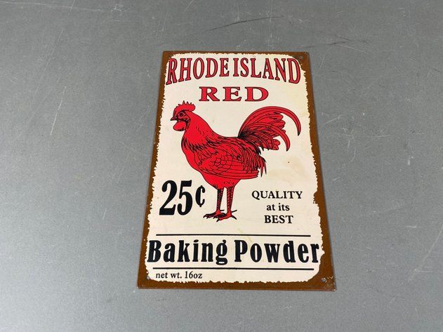 Image for (5) Tin Reproduction Metal & Wooden Rooster-Themed Signs