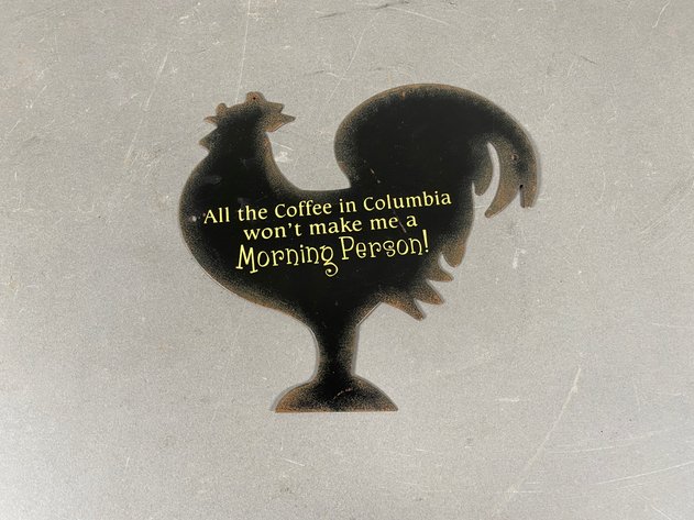 Image for (5) Tin Reproduction Metal & Wooden Rooster-Themed Signs