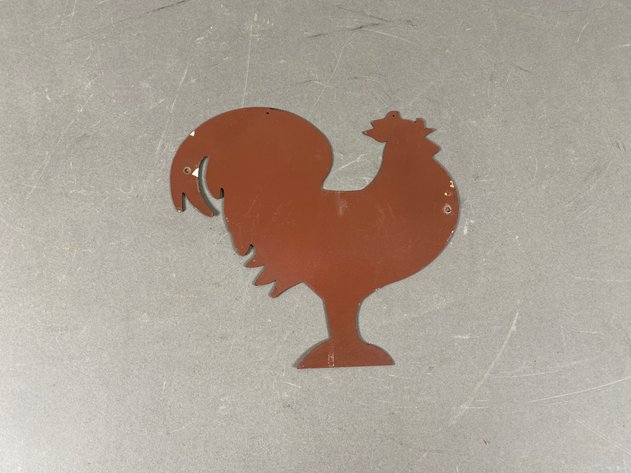 Image for (5) Tin Reproduction Metal & Wooden Rooster-Themed Signs