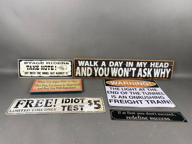 Image for (6) Wooden, Tin and Canvas Signs