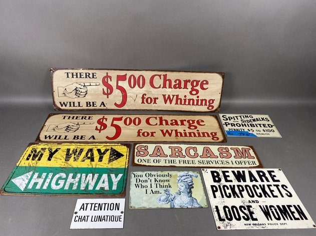Image for (8) Tin Reproduction Metal Assorted Signs