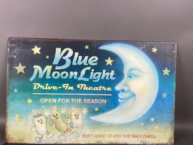 Image for (8) Metal Reproduction Vintage Drive-In Theatre Signs