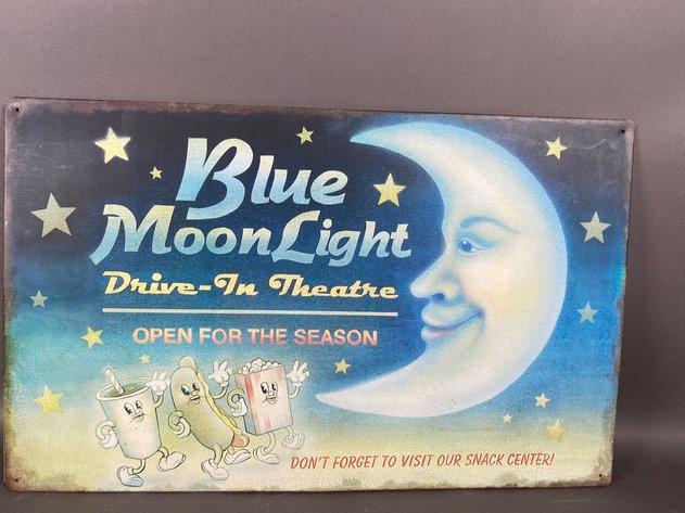 Image for (8) Metal Reproduction Vintage Drive-In Theatre Signs