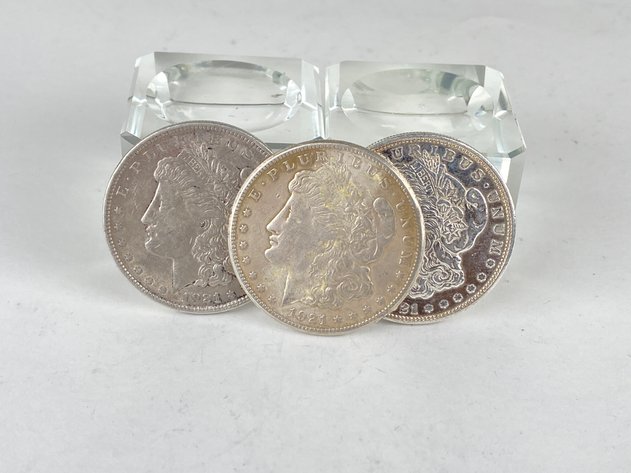 Image for (3) Morgan Dollars 1921, 1921 O and 1921 S