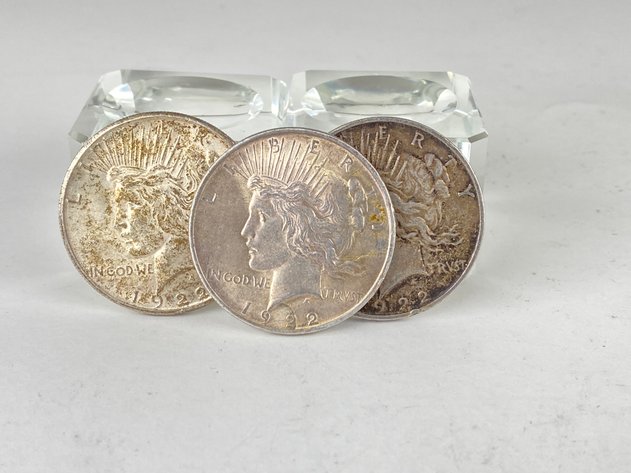 Image for (3) Peace Dollars 1922, 1922 D, and 1922 S