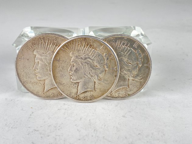 Image for (3) Peace Dollars 1923, 1923 D, and 1923 S