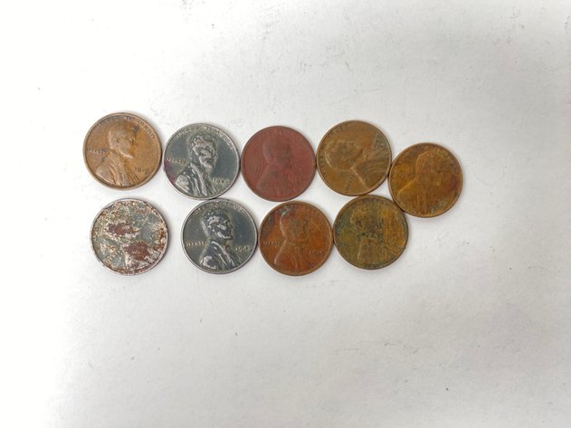 Image for (6) Lincoln Head Wheat Cents and (3) Lincoln Head Wheat Steel Cents