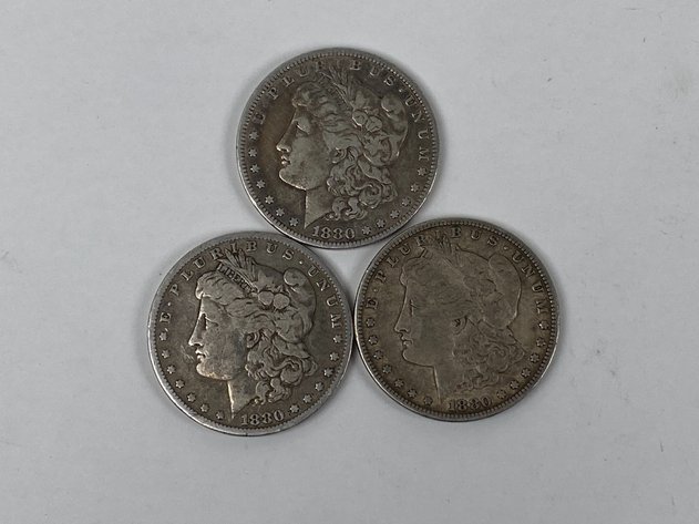Image for (3) Morgan Dollars 1880, 1880 O and 1880 S