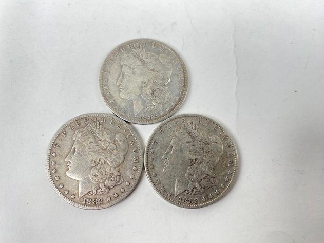 Image for (3) Morgan Dollars 1882, 1882 O and 1882 S