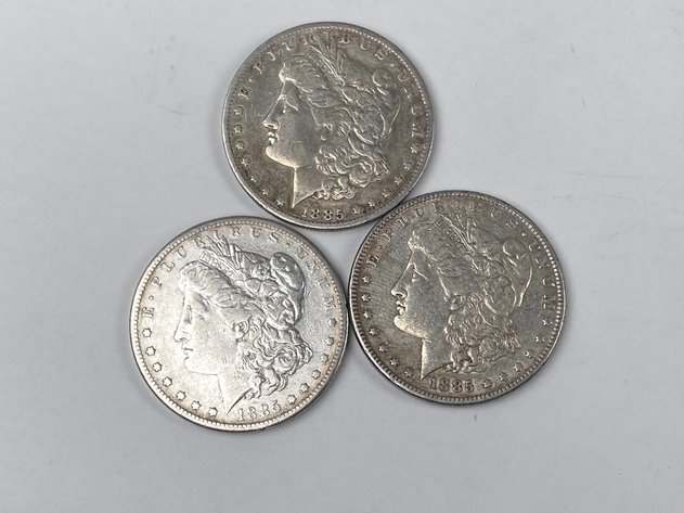 Image for (3) Morgan Dollars 1885, 1885 O and 1885 S