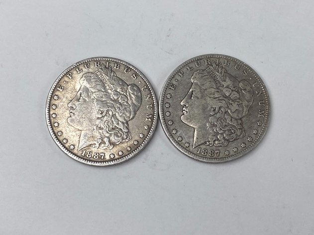 Image for (2) Morgan Dollars 1887 and 1887 0