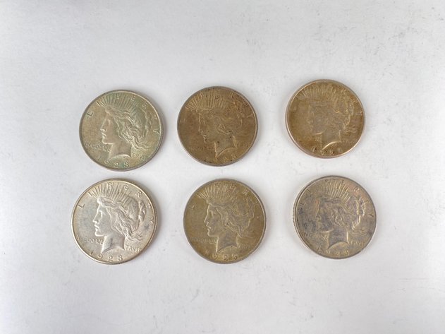 Image for (6) Peace Dollars (4) 1923 and (2) 1923 S