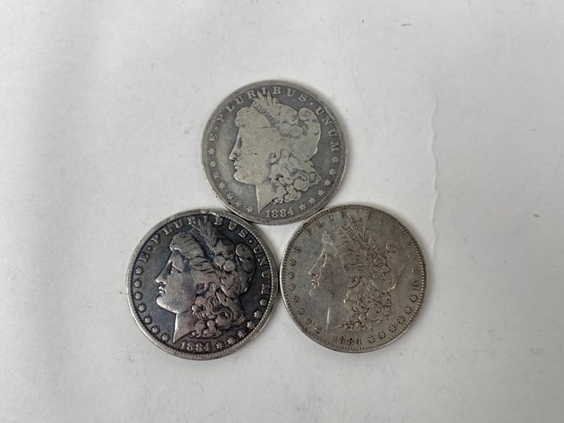 Image for (3) Morgan Dollars 1884, 1884 O and 1884 S