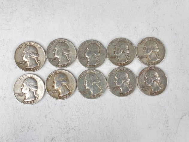 Image for (10) Washington Quarters 1950's