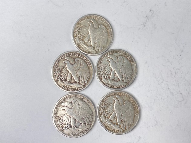 Image for (5) Walking Liberty Half Dollars 1940's
