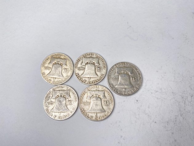 Image for (5) Franklin Half Dollars 1950's