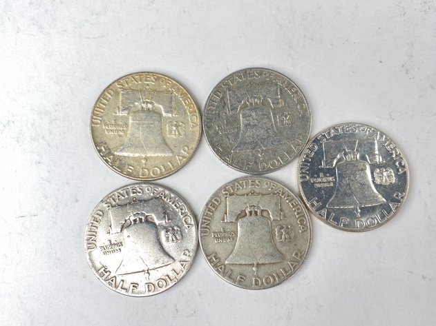 Image for (5) Franklin Half Dollars 1950's and 1960's