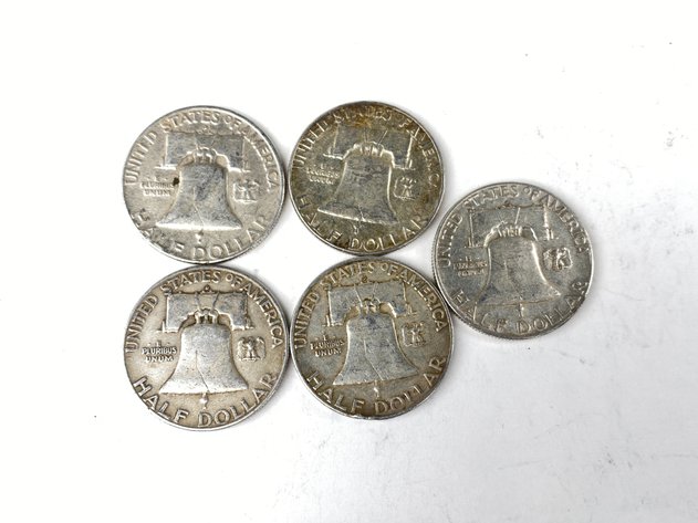 Image for (5) Franklin Half Dollars 1950's and 1960's