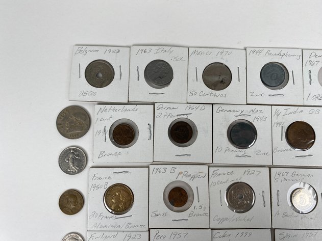 Image for (32) International Coins. Bronze, Zinc, Aluminum, Copper and More