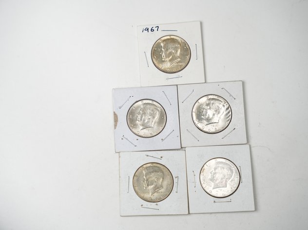 Image for (5) Kennedy Half Dollars 1965-1969 (40% Silver)