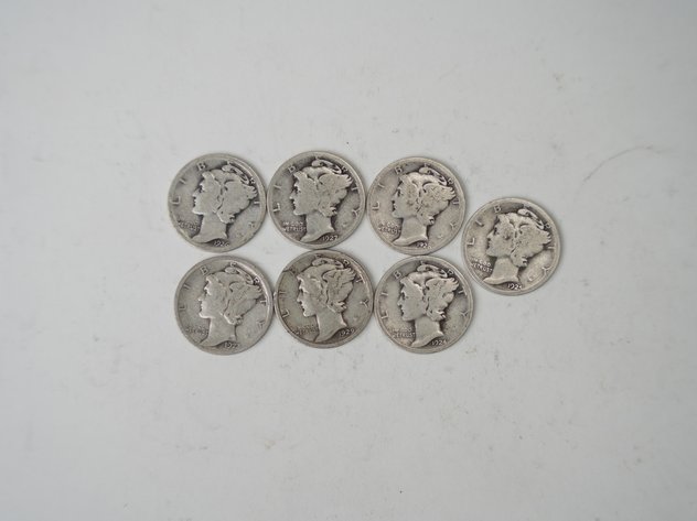 Image for (7) Mercury Dimes, 1923, 1924, 1925, 1926, 1927, 1928, and 1929 S