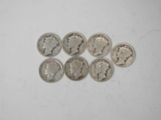 Image for (7) Mercury Dimes, 1923, 1924, 1925, 1926, 1927, 1928, and 1929 S
