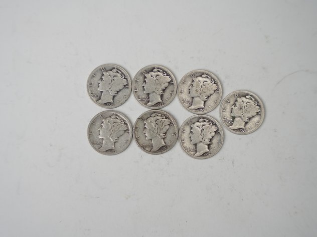 Image for (7) Mercury Dimes, 1923, 1924, 1925, 1926, 1927, 1928, and 1929 S