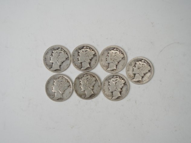 Image for (7) Mercury Dimes, 1923, 1924, 1925, 1926, 1927, 1928, and 1929 S