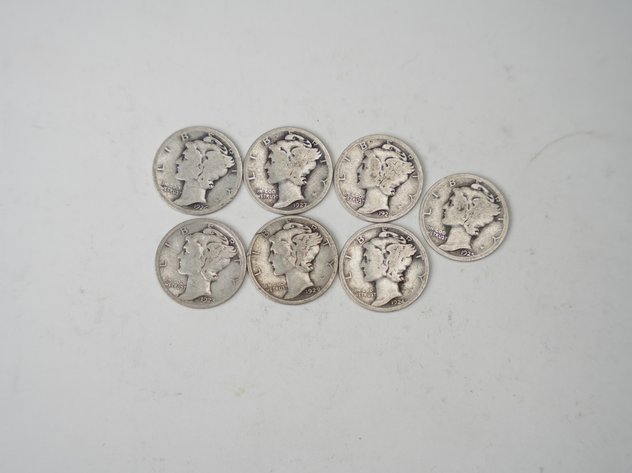 Image for (7) Mercury Dimes, 1923, 1924, 1925, 1926, 1927, 1928, and 1929 S