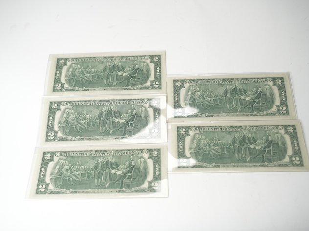 Image for (5) $2 Notes in Sequential Serial Number Stamped Apr 13 1976 Nashville, GA
